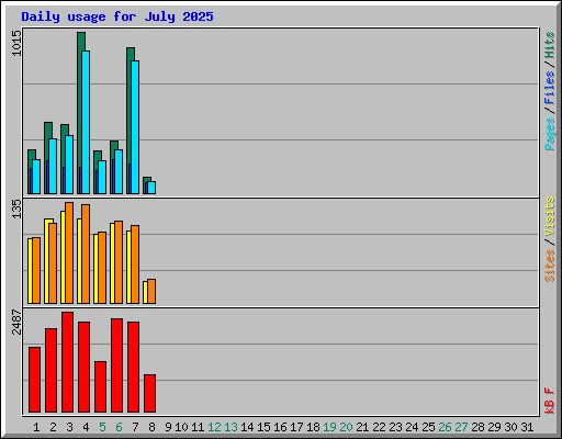 Daily usage for July 2025