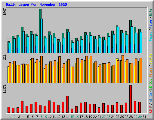 Daily usage for November 2025
